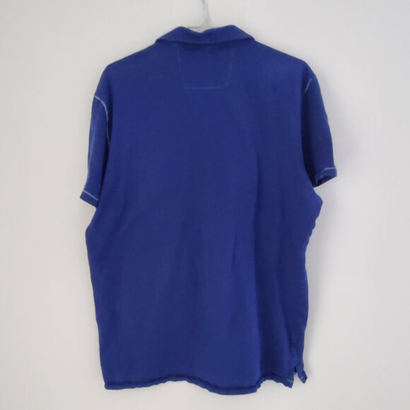 JOHN VARVATOS U.S.A. Men's Blue Peace Polo Shirt Size Medium Embroidered Motif - Picture 5 of 8